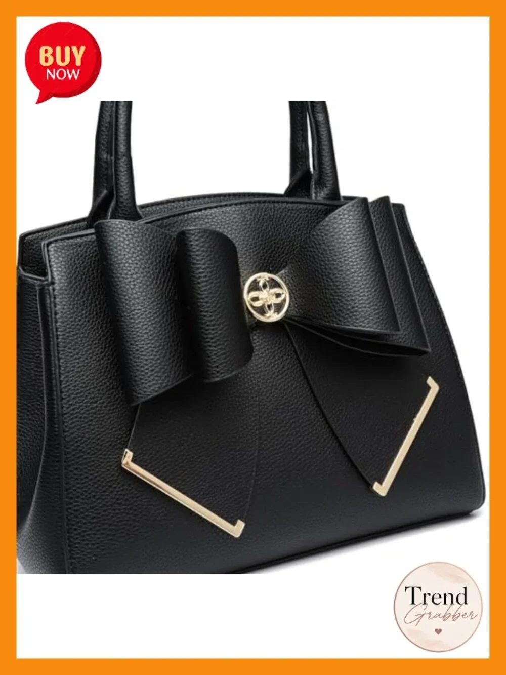 Vegan Leather Bow Purse | Crossbody Satchel Handbag for Women